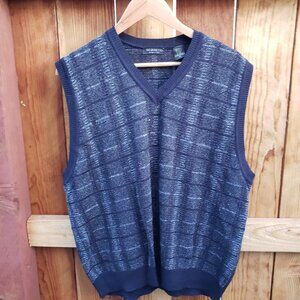 Segreto Italy Men's Vest Wool Alpaca Blend Navy Gray XL